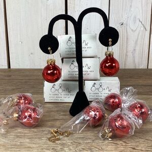 4 Pairs Vintage New Old Stock Christmas Bulb Ornament Earrings